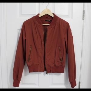 Red bomber jacket
